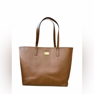 Michael Kors Jet Set Travel Medium Saffiano Leather Tote Bag Camel Tan Brown NWT